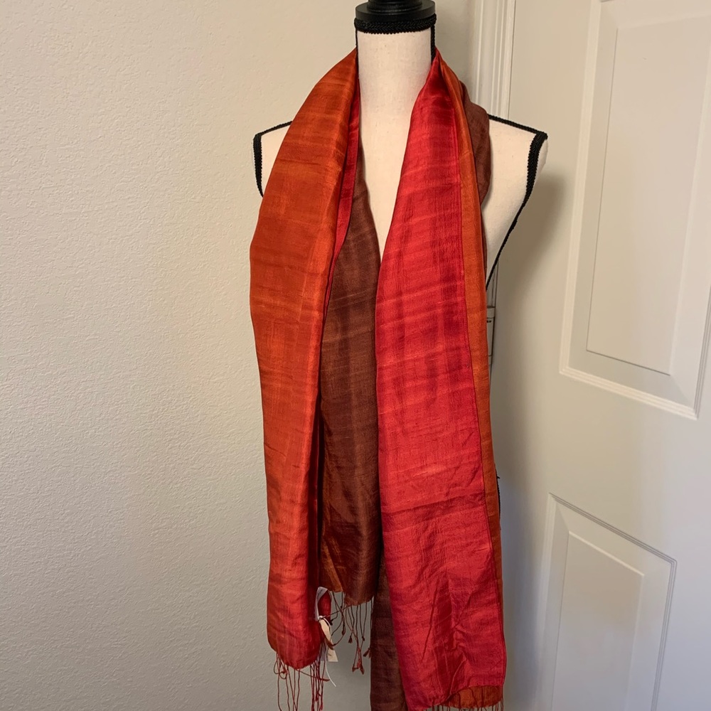 Red ombré silk scarf